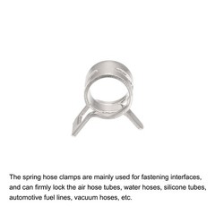 Spring Hose Clamp, 10pcs 65Mn Steel 9mm Low Pressure Air Clip, Nickel Plated