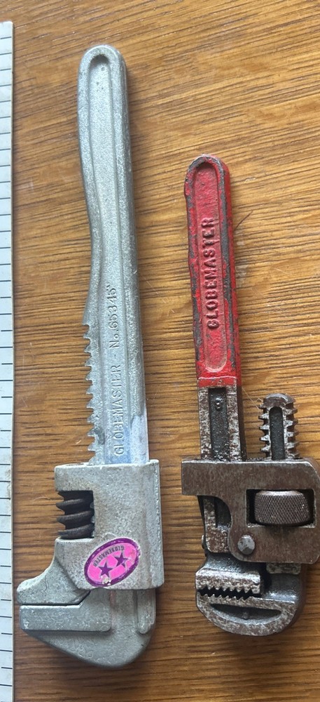 Globemaster Vintage Red 8&Prime;Pipe Wrench & cast iron 8 or10&rdquo; ? Made in Spain