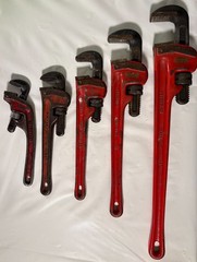 Ridgid 24&Prime; 18&Prime; 14&Prime; 12&Prime; ＆ 10&Prime; Offset H.D. Pipe Wrenches Ridge Tool Elyria OH USA