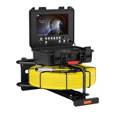 30m Sewer Pipe Inspection Camera w/ 512hz Self Leveling 9&Prime; Monitor Meter Counter