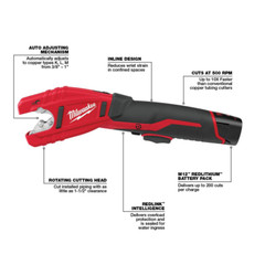 Cordless Copper Tubing Pipe Cutter 12 Volt M12 Portable Light Weight Tool Only