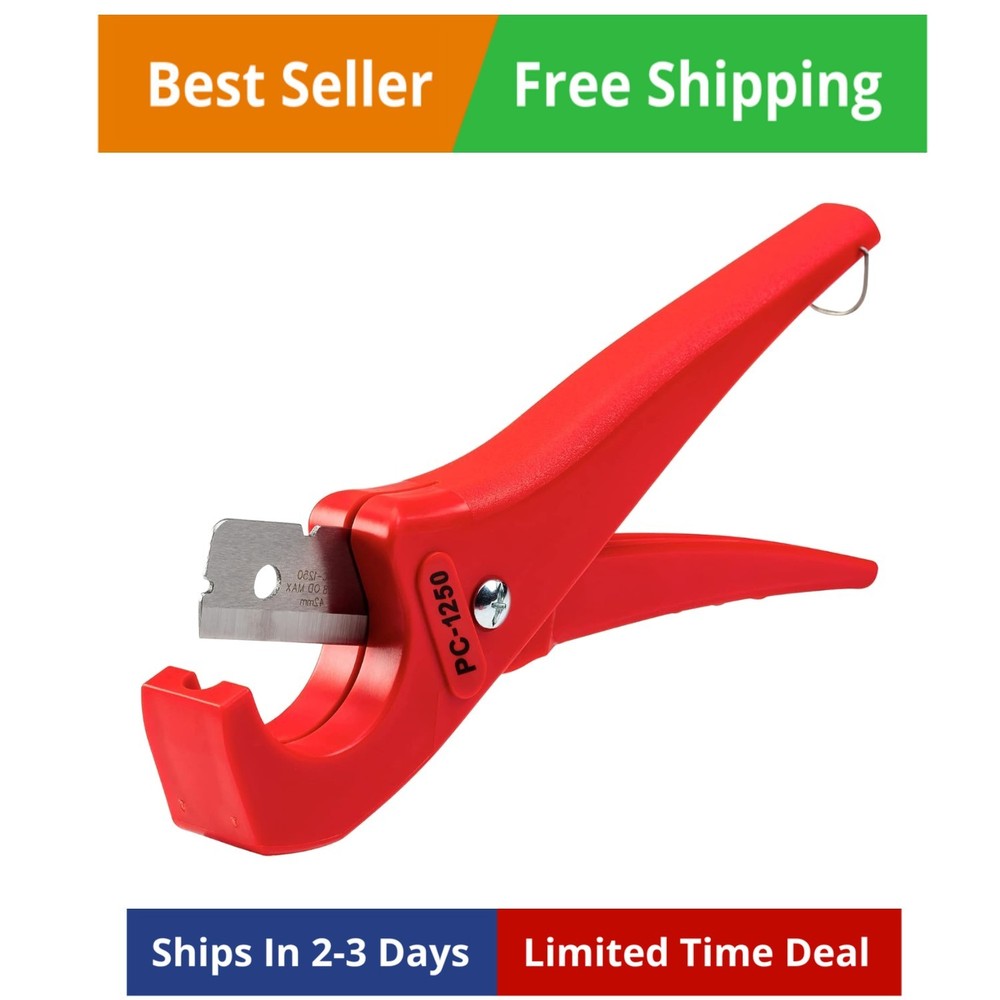23488 Model PC-1250 Single Stroke Plastic Pipe and Tubing Cutter, 1/8-inch to&hellip;