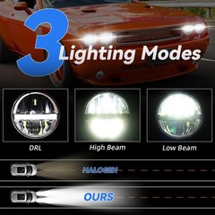 5 3/4&rdquo; 5.75&Prime; Round white LED Headlights 4pcs H4 HI/LO Beam DRL Compatible fo&hellip;