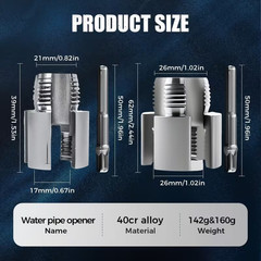2pcs Integrated Internal & External Pipe Threading-Tool,PVC Pipe Threader Kit