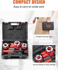 Universal Plumbing Pipe Threader Kit, 3 Dies Included