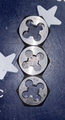 (3) USA M10x1.0 Hex Die NF Threading Rethreading M10 X 1.00 THREE HEXAGON DIES