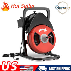 Heavy Duty 50FT 1/2In Drain Cleaner Machine Portable Sewer Auger 250W