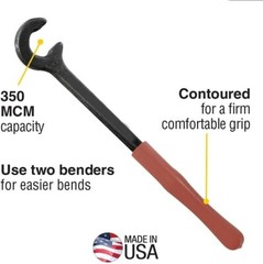 12&Prime; Cable Bender Steel, Hand Tool, Workshop 350 MCM, Professional Durable Forged