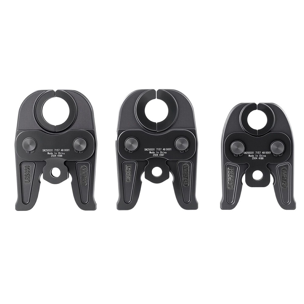 3 &ndash; Piece Pressing Jaws Set, 1/ 2&Prime;, 3/ 4&Prime;, 1&Prime; for Carbon Steel Pipes, with Case
