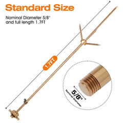 Copper Lightning Rod Kit with Down Conductor Clamp UL Listed for Roof, Bronze