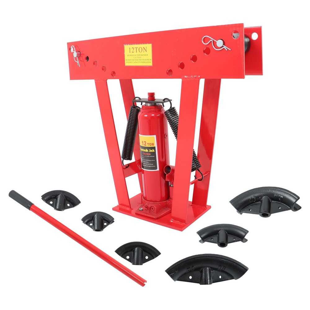 12 Ton Manual Hydraulic With 6 Dies Copper Exhaust Pipe Bender Tubing Bender