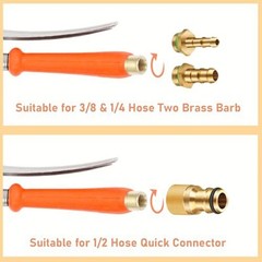 Adjustable Nozzle Spray Wand 44 Inch Stainless Steel Built in Shut off Valve