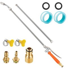 Adjustable Nozzle Spray Wand 44 Inch Stainless Steel Built in Shut off Valve