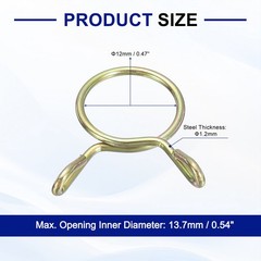 Fuel Line Hose Clips, 30Pcs 12mm Zinc Plated 65Mn Steel Tubing Spring Clamps