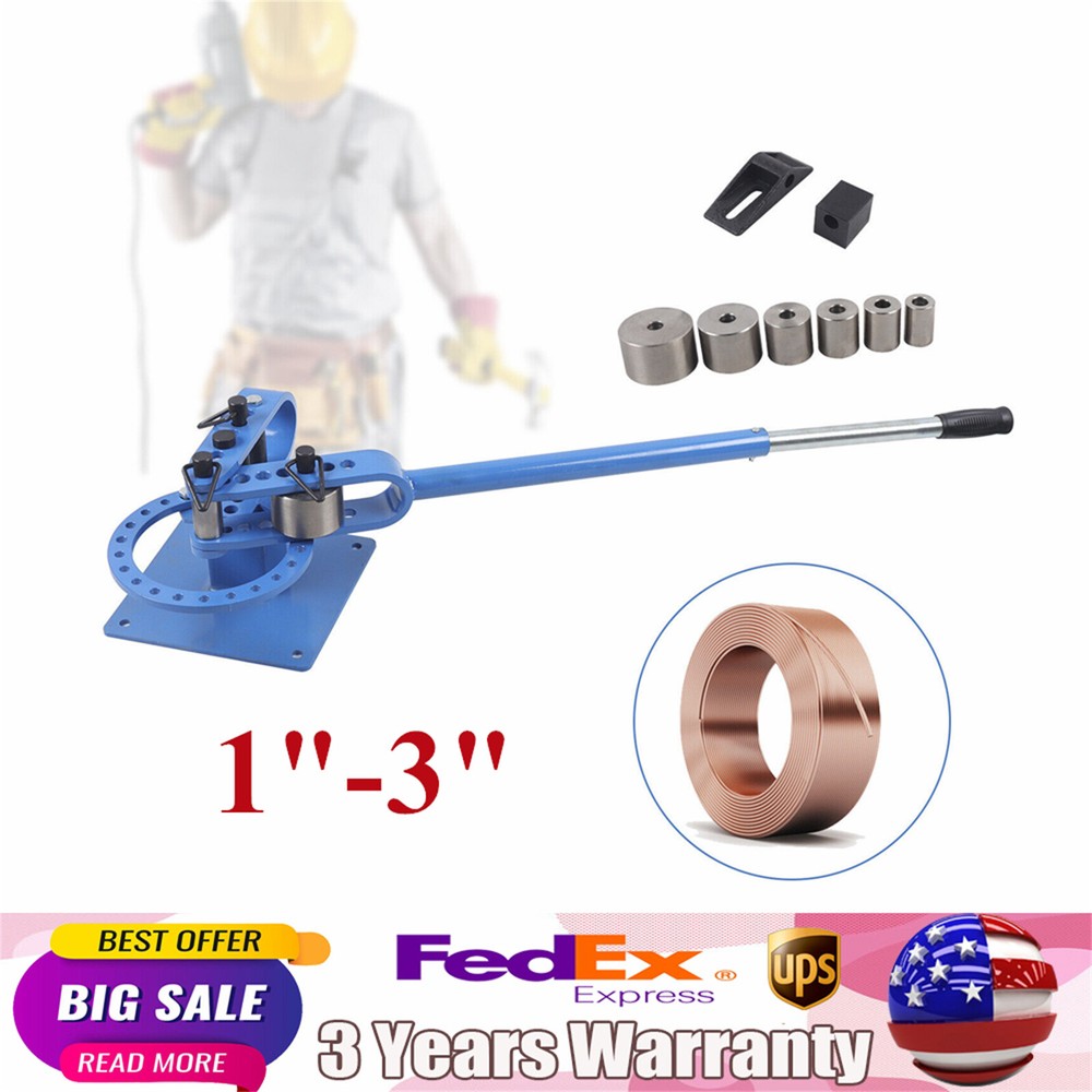 Pipe Tube Bender, Manual Bench Bending Machine Tube Bender 7 Dies Set NEW