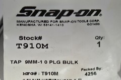 Snap-On T110M M9 x 1.00 Tap Unused