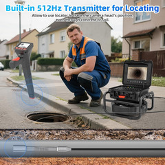 165FT Sewer Camera with 10&Prime; HD Screen, Audio, 32GB &ndash; Ideal for Plumbers