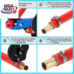 PEX Crimping Tool Kit 2 in 1 Ratchet with Cutter & Clamps