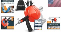 Revolutionary 50 FT Drain Auger &ndash; Effortless Unblocking with Drill Attachment