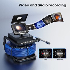 50M Pipe Inspection Camera with 512Hz Transmitter Sewer Camera Self Leveling 5&Prime;