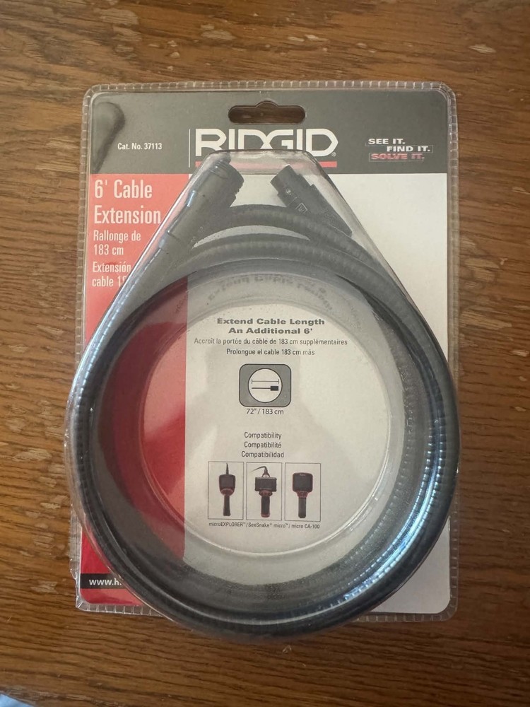 RIDGID 31133 6&prime; Inspection Camera Cable Extension 6 Ft Genuine OEM