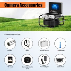 30M 7&rdquo; Sewer Camera Pipe Inspection Camera with 512HZ Locator Self Leveling DVR