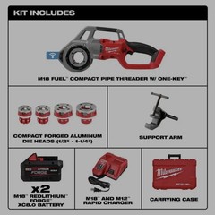 2870-22 Milwaukee M18 FUEL One-Key Brushless Compact Pipe Threader Kit
