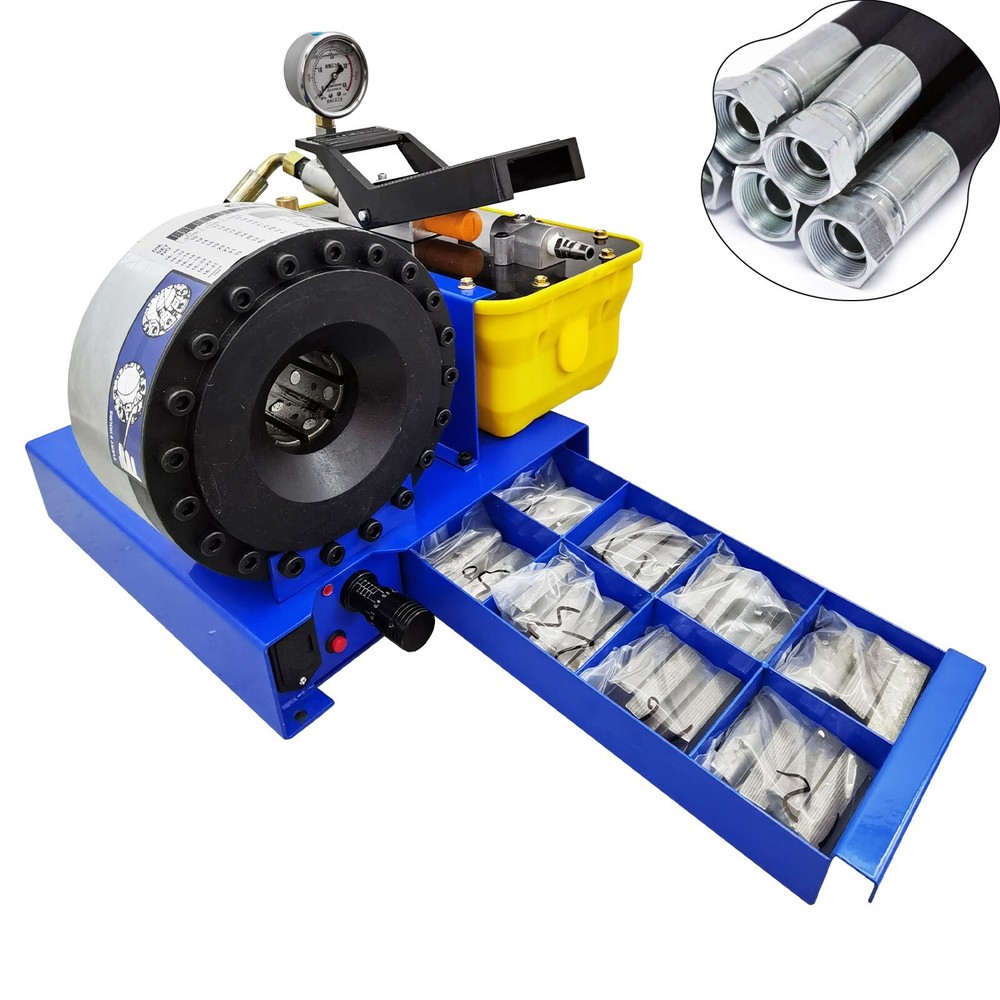 1&Prime; Portable Pneumatic Hose Crimper High Pressure Hydraulic Hose Clamping Machine