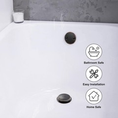 Oil Rubbed Bronze Bathtub Drain Tip-Toe Tub Trim Universal,
