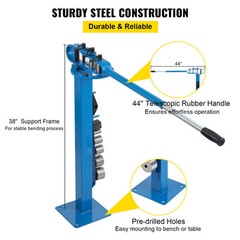 VEVOR YP-38 Metal Bender Compact Flat Bar Bender w/ Floor Stand 7 Dies 1&Prime;-3&Prime;