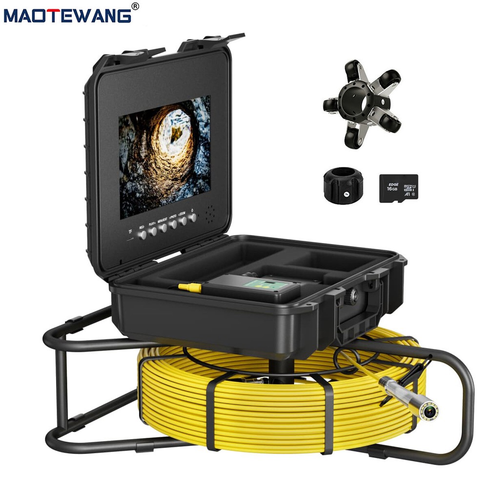 Sewer Camera 50m/164ft Pipe Inspection Camera with Meter Counter 10inch Monitor