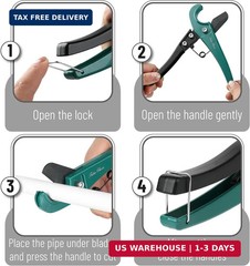 Bates- PEX Pipe Cutter, Cuts up to 1-1/4&Prime;, Tube Cutter 1/8&Prime;-7/8&Prime;, PTFE Seal Tape