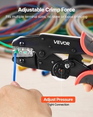 VEVOR Crimping Tool Ratcheting Wire Crimper 24-10 AWG for Electrical Terminals