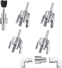 4Pcs PVC Pipe Threader, Dual-Function Pipe Thread Cutting Tool, Pipe Tapping &hellip;