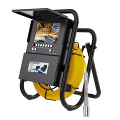 HD 1080P Sewer Pipe Inspection Camera with Keyboard Meter Counter 7&Prime; Monitor 50M