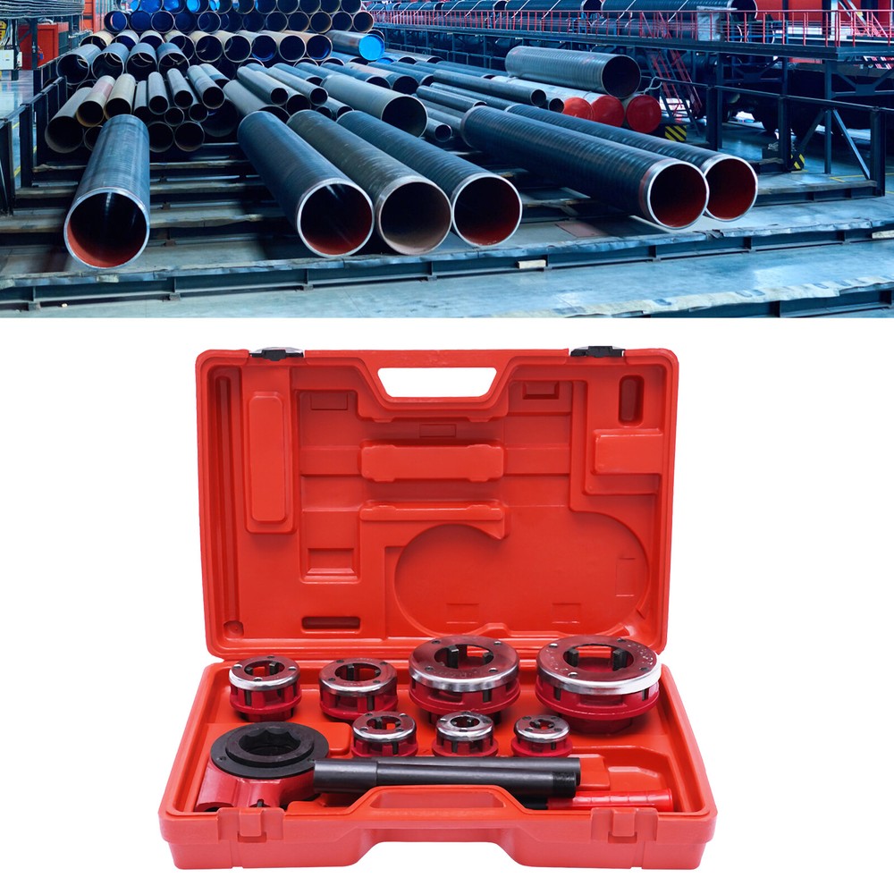 US NEW BSPT Pipe Threader 7 Stock Dies 3/8&Prime;, 1/2&Prime;, 3/4&Prime;,1&Prime;, 1-1/4&Prime;, 1-1/2&Prime;/ 2&Prime;