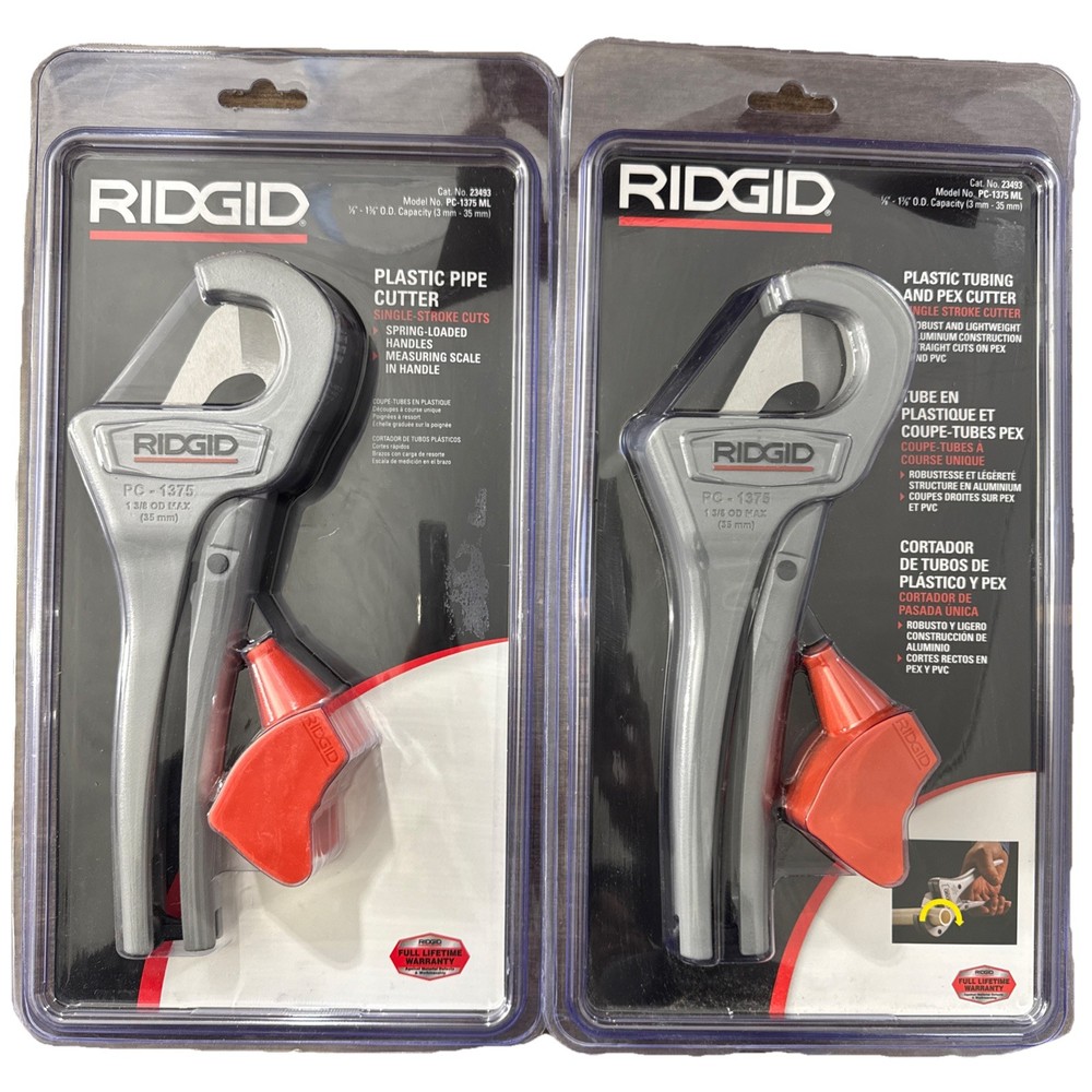 2 -RIDGID PC-1375ML 1/8&Prime; to 1-3/8&Prime; PVC and PEX Cutter w/ Multi-Layer Adapter