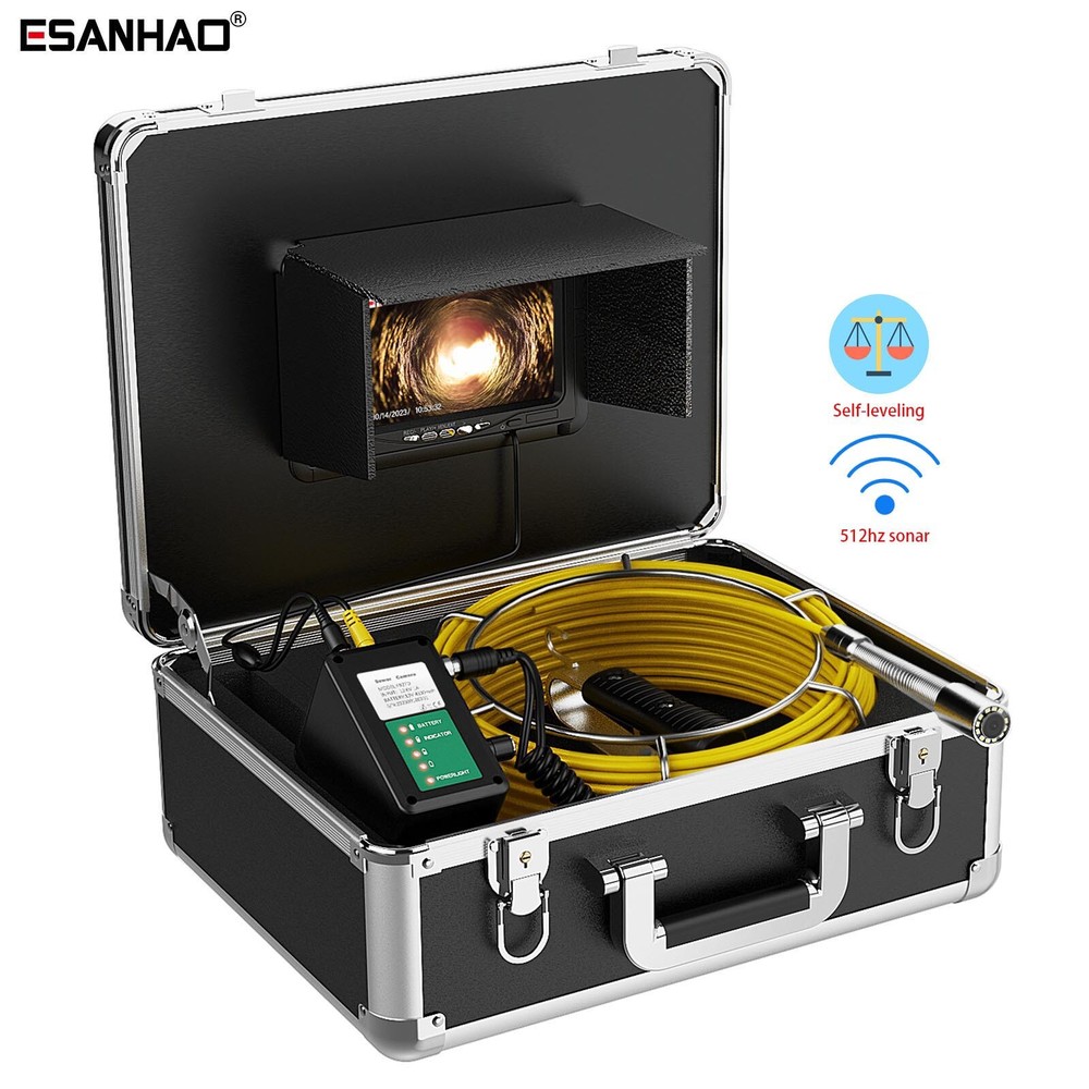 1000TVL Pipe Inspection Camera 512HZ Self-levelling Drain Sewer Camera 7&Prime; 30M