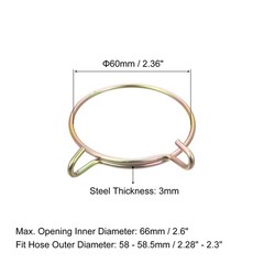 Fuel Line Hose Clips, 5pcs 60mm 65Mn Steel Tubing Spring Clamps