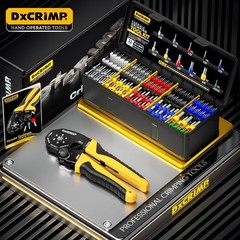 Self-Adjusting Ratcheting Wire Crimper Tool Kit, Hex Ferrule AWG 24-4 (0.25-25mm