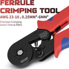 HSC8 6-6A Ratcheting Ferrule Crimper for 0.25-6mm&sup2;Cable End Sleeves | Wire Ferru