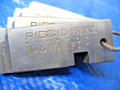 Ridgid 552 Dies. 1/4&rdquo;-3/8&rdquo; for 515 dual and 502 threaders