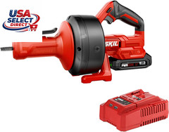 12V Cordless Power Snake Drain Cleaner Kit with Battery & Charger