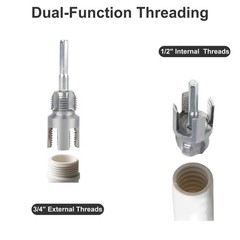 PVC Pipe Threader Kit 1/2&Prime; 3/4&Prime; Internal External Threading Dies+Step Drill Bit