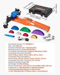 VEVOR Tubing Bender Kit Ratcheting Pipe Bender Forward Reverse Color Aluminium