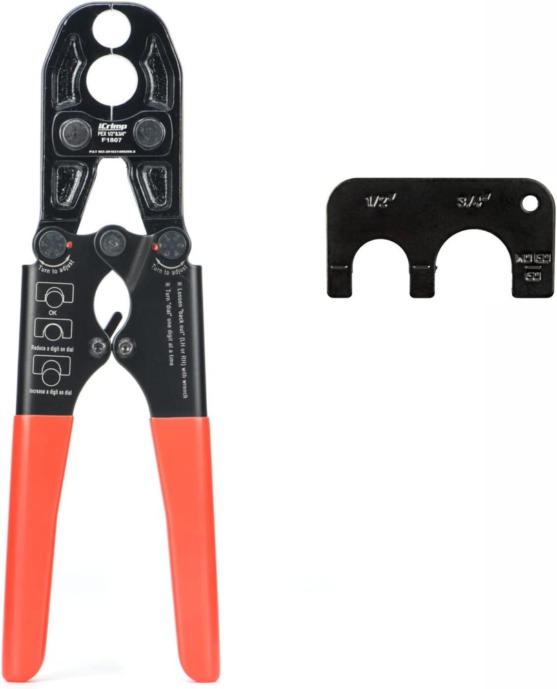 iCrimp PEX Pipe Copper Ring Crimping Tool Kit for 1/2 in, 3/4 in Crimp Rings,&hellip;