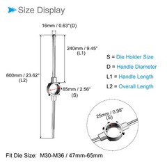 Die Stock Wrench Fit M30M36 47mm65mm Round Dies Adjustable Handle Holder