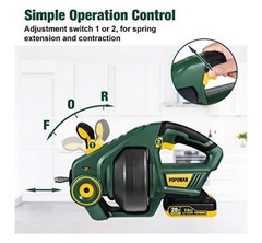 POPOMAN 20V Cordless Automatic Drain Auger 25Ft Plumbing Snake for 3/4&Prime;-3&Prime; Pipes