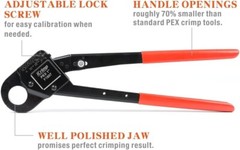 Heavy-Duty 1-inch PEX Crimping Tool &ndash; Copper Pex Crimp Rings &ndash; Go/No-Go Gauge