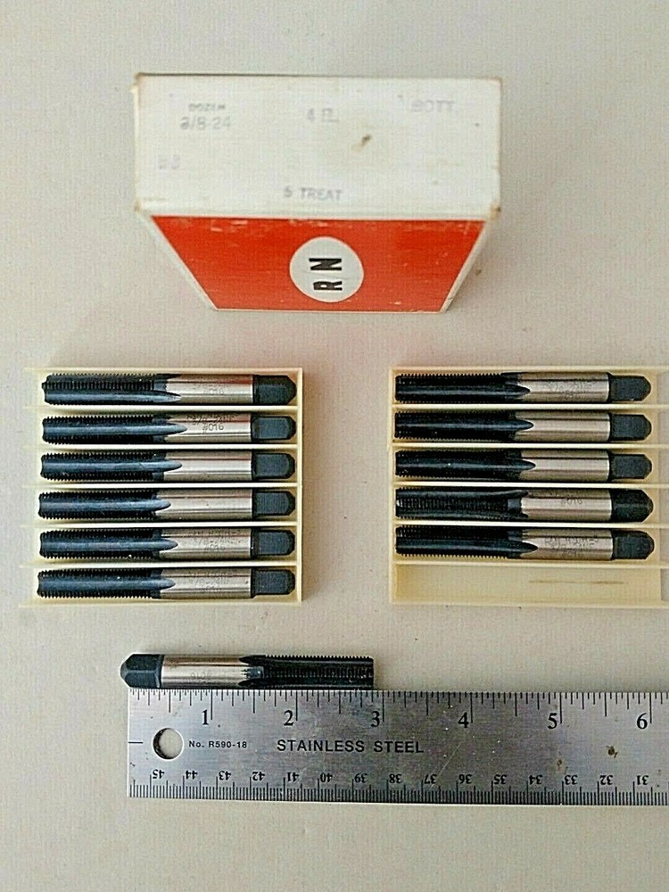 4 Flute Bottoming Tap &ndash; Reiff & Nestor- 3/8 -24 NF &ndash; HSGH-3 &ndash; Qty: 12 &ndash; Lot# 804